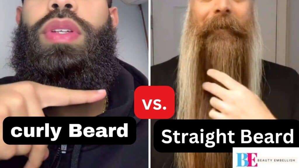 Comparison of Curly Beard and Straight Beard Styles